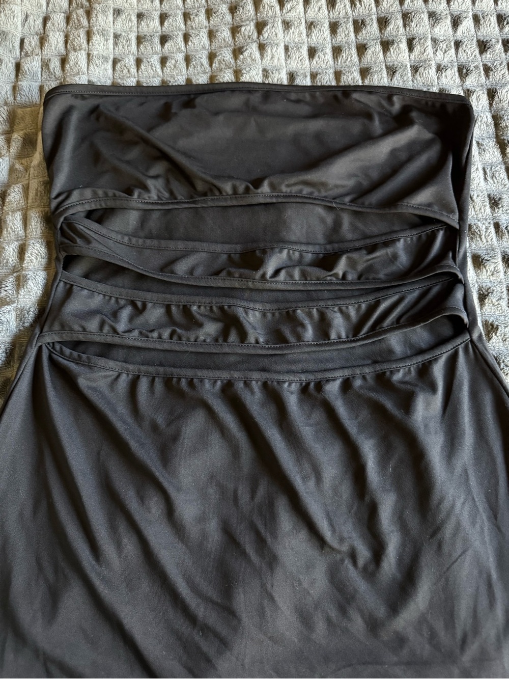2/$20 NWOT Black Strapless Cut Out Detail Mini Dress Shirt Club Party - Picture 2 of 3